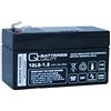 Q-BATTERIES UALITY Q-Batteries 12LS-1.2 - Batteria al piombo in tessuto non tessuto, 12 V, 1,2 Ah, AGM VRLA con VdS