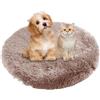 BESTORI Cuccia Cane Interno Rotondo Letto Gatto Cuscini Lavabile in Lavatrice Lettino Morbido Pelosa per Grande Medio Piccolo Cani Gatti, Marrone 2, 40 x 40 cm