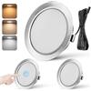URing Faretti LED Incasso 12V Dimmerabile 3W Faretti LED da Incasso per Cartongesso 3000K Caldo 4000K Neutro 6000K Freddo, Faretti Led Soffitto con cavo da 2m, Diametro Foro 55-58mm, Set di 3