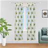 GIRASOLE HOME Coppia tendine semitrasparenti con fiori stampati 1 telo 2 pannelli 70x240cm con passanti (Verde, 70_x_240cm)