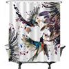 Ulticool Tenda da doccia - Uccelli piumaggio arte animali - 180 x 200 cm - Lavabile - Anti muffa - con 12 anelli - Bianco Blu Viola