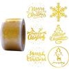 Masper 3,8 cm/600 fogli di adesivi di Buon Natale in 6 disegni trasparenti in oro per l'artigianato e i regali dei bambini per la creazione di buste.