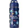SANTECO Borraccia Bambini Acciaio Inox, Senza BPA, 500ml Borraccia Termica a Prova di Perdite con Cannuccia per Scuole, Facile da Pulire