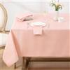 Softalker Tovaglia Natalizia Antimacchia 100x140cm Rettangolare Rosa con Motivo a Righe Jacquard Tovaglie Impermeabile per Protezione Tavolo per Autunnale, Feste, Compleanno, Matrimonio (2-4 posti)