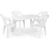 Set tavolo e 4 sedie da esterno in plastica