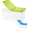 Contenitore plastica trasparente con coperchio da 57x39x25,7 cm - verde