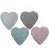 Set 4 Umidificatore termosifone in ceramica forma di Cuore