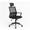 Sedia ergonomica da ufficio Click con poggiatesta e supporto lombare
