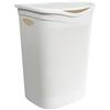 Cesto Portabiancheria Effetto Rattan in Plastica con Coperchio - bianco