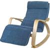 Sedia a dondolo con braccioli e gambe in legno - blu