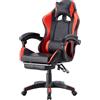 Sedia da gaming reclinabile - nera e rossa