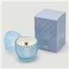 EDG Enzo De Gasperi Candela Profumata Uovo 12x8cm Azzurro in Vetro Decorazione Pasquale Ninfea e Muscio