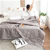 FANSU Copriletto Trapuntato Matrimoniale Singolo Elegante Reversibile Coperta Trapunta Primaverile Estivo Antipolveri Copri Letto per Camera da Letto (180x200cm,Grigio)
