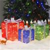 Quntis Luci Scatola Regalo Decorazione di Natale Grande Rimovibile e Pieghevole, 117 LEDs Pacchi Regalo Luminosi Natale 11 modalità, Set di 3 Scatole Luminosi Albero di Natale per Interni/Esterni