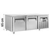 Tavolo Refrigerato 2 Porte, Profondità 70 cm, con Altezza Ribassata 65 cm, -2°/+8°C, in Acciaio Inox AISI 304