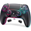 JORREP Controller wireless per PS5/Pro/Steam Deck/PC/MAC/iOS,gamepad con illuminazione RGB/doppia vibrazione/turbo/sensore di movimento/programmabile/collegamento auricolare/1500mAh di batteria (A)