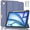 EspZanthic Custodia Cover per iPad Air 11 Pollici M3/M2 (2025/2024), iPad Air 5/4 (10,9 Pollici, 2022/2020, 5a/4a) con Portapenne, Case Tablet Sottile con Retro in Morbido TPU, Stilo