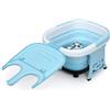 FANTASK Vasca da bagno elettronica per piedi pieghevole con riscaldamento, max 48°C, timer 10-60 minuti, pediluvio multifunzione con funzione di spruzzo e luce infrarossa, telecomando incluso, 500 W