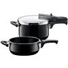 Silit Sicomatic T-Plus Duo Pentola a Pressione, 4.5 e 3 l, Nero