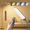 YICAIZI Lampada da Terra LED 18W 1200LM con Telecomando - 4 Tonalità di Colore & 4 Livelli Luminosità Regolabile - Piantana da Lettura per Soggiorno, Camera da Letto, Ufficio