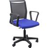 Unisit Sedia home/office Smart Light schienale in rete nero seduta blu c/braccioli