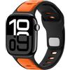 Anlinser Compatibile con Cinturino Apple Watch 42mm 41mm 40mm 38mm, Cinturini in Silicone Sport Loop per iWatch Serie 11 10 9 8 7 6 5 4-1 SE, Nero-Arancione