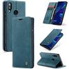 Cracedily Cover per Huawei P Smart 2019 / Honor 10 Lite Case, Custodia Cover Pelle Premium Portafoglio con Porta Carte Magnetica Supporto Protezione Flip Case Custodia per Honor 10 Lite, Blu-verde