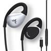 Avantree Resolve (Grande) - Auricolari Aperti Cablati c/Mic e Gancetto, per Anziani/Uomini Orecchie Grandi, Perfetti Ufficio/Esterno/Casa, Lightning