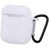 ELLENNE Cover Silicone Slim per Apple AIRPODS 1/2 Custodia Trasparente | COVER SILICONE SLIM COMPATIBILE PER APPLE AIRPODS 1 E 2 CUSTODIA ANTIGRAFFIO + GANCIO (Trasparente)