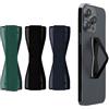 kwmobile Supporto Dita Cellulare - Set 3x Fasce Elastiche Sostegno Antiscivolo Antiurto Telefonino Supporto Universale - Finger Holder Phone blu metallico glitter/petrolio metallizzato/nero