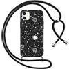 Foonary Cover con Cordino per Apple iPhone 12 Mini 5,4, Custodia con Laccio Collana Tracolla Aesthetic Disegni Morbido Antiurto TPU Necklace Regolabile Protettiva Corda Case per iPhone 12Mini, Planet