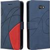 Fatcatparadise Cover per Samsung Galaxy J7 Prime, Flip Caso in PU Pelle Case Cover Libro Portafoglio Protettiva Custodia con TPU Sottile Antiurto,[Kickstand][Slot per Schede][Magnetica] (Blu)