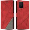SONWO Cover per Samsung Galaxy A91 / M80S / S10 Lite, Flip Caso in PU Pelle Case Cover Custodia con Slot per Schede e Supporto Stand per Samsung A91 / M80S / S10 Lite, Rosso