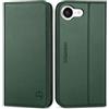 SHIELDON Cover per iPhone 17e/iPhone 16e 6.1 5G, Portafoglio Flip in Vera Pelle con Porta Carte di Credito [Blocco RFID] [Antiurto] Custodia Folio Magnetica per iPhone 16e/17e 2026 - Verde Mezzanotte
