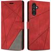 SONWO Cover per Galaxy A04 / Galaxy A04S / Galaxy A13 (4G/5G) Custodia, Flip Caso in PU Pelle Case Cover Premium Portafoglio Custodia per Galaxy A04 / Galaxy A04S, Slot per Schede, Rosso