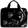 Sidorenko - Borsa per notebook, con tracolla + maniglia, incl. scomparto aggiuntivo per mouse e caricabatteria nella parte anteriore nero Butterfly A136 17,3''