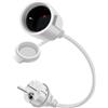 HuaLiSiJi Cavo di Prolunga Schuko 16A 250V Prolunga Schuko Impermeabile con Contatto di Protezione Cavo prolunga IP44 per Esterno o Interno, Casa, Ufficio (Bianco, 0.3 m)