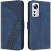 OKZone Cover per Xiaomi Mi 12 Lite, Custodia in PU Pelle per Xiaomi Mi 12 Lite, Custodia a Libro Protettiva Folio Portafoglio con Chiusura Magnetica e Slot per Carte Wallet Case Flip Cover (Blu)