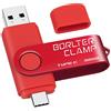 BORLTER CLAMP 32GB Chiavetta USB 3.0 Type-C, BorlterClamp 2 in 1 Pendrive (USB C e USB-A 3.0) Memoria Flash OTG USB Flash Drive Girevole per Android Smartphone Samsung S10 S8, Huawei honor, Laptop, PC (Rosso)