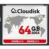Cloudisk Prestazioni della scheda flash compatta 64GB 533X CF 2.0 per fotocamera DSLR, fotocamera digitale vintage e attrezzature industriali (64GB CompactFlash)