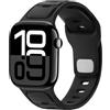 Anlinser Compatibile con Cinturino Apple Watch 42mm 41mm 40mm 38mm, Cinturini in Silicone Sport Loop per iWatch Serie 11 10 9 8 7 6 5 4-1 SE, Nero