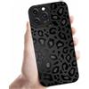 Coalbooliy Custodia Per iPhone 15 Pro 6,1'', Cellulare Nero Silicone Morbido Cover per telefono Aesthetic Modello Leopardato Disegni Protezione Fotocamera Antiurto Protettiva Case, 06