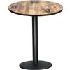 HUOLE Tavolo da bistrot/caffè/bar, tavolo da pranzo cena, ristorante, casa, interno in MDF con piano verniciato e telaio in acciaio-60 x 60 x 72 cm (A)