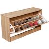 BAKAJI Scarpiera Salvaspazio Slim Compatto Portascarpe Cassetti Ribaltabili Arredamento Dimensioni Ridotte Mobile Basso Dimensioni 80x24x45 cm (Oak)