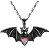 ONEFINITY Collana a pipipistrello, in argento Sterling, con ciondolo a forma di pipistrello, per Halloween, regalo per donne e uomini, 35.4*19.3mm, Argento, Zirconia cubica