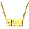 FindChic Collana con Numero Angelico Ciondolo con Numero dell'Angelo 000-999, Collana in Acciaio Inossidabile da Donna Regalo per Ragazza