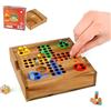 LOGICA GIOCHI Art. Ludo - Non Ti Arrabbiare - Pachisi - Gioco Tascabile in Legno per 2-4 Giocatori - Scatola Richiudibile - Versione da Viaggio