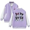 Satdflie Anime Ku-romi Giacca da Baseball College Varsity Bomber Jacket Leggero Giacca Sportiva Vintage Cappotto Giubbotto Primavera Autunno per Petite Donna Ragazze, Viola, XS