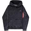 Alpha Industries Back Print Hoodie Vintage Felpa con Cappuccio, Black, S Uomo