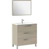 ARKITMOBEL 13Casa Atena S01 Set Mobile Bagno con Specchio, Melammina/Specchio, Rovere, 80x45x86 cm